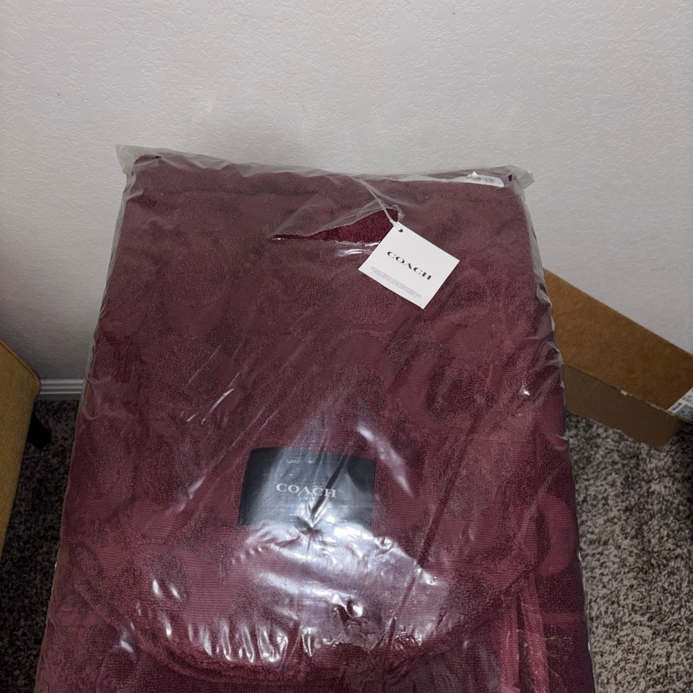 Coach Deep Merlot Throw Towel